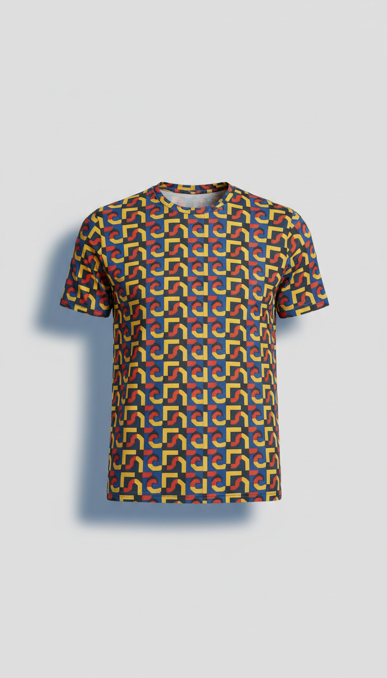 Metro Blue geometric print shirt