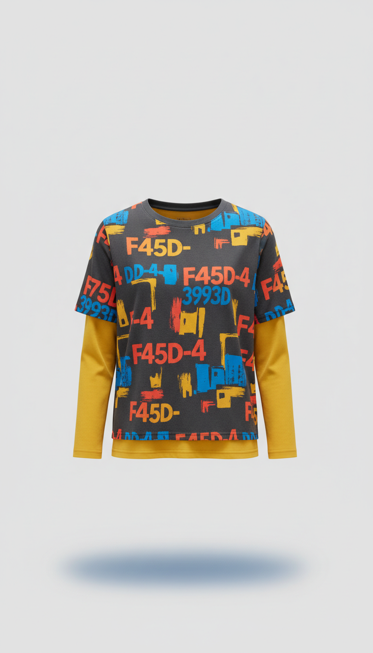 Urban Coral layered crewneck tee