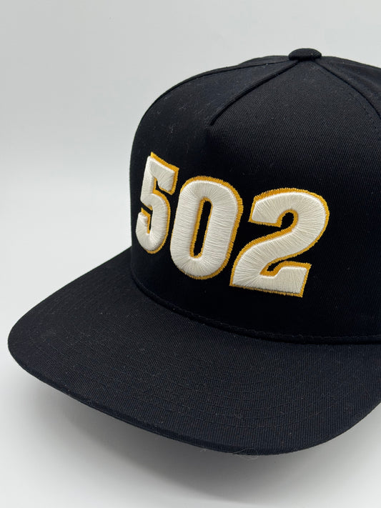 502 Embroidered Snapback Hat - Gold/Black