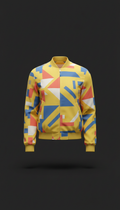 Citrine Yellow abstract pattern bomber jacket